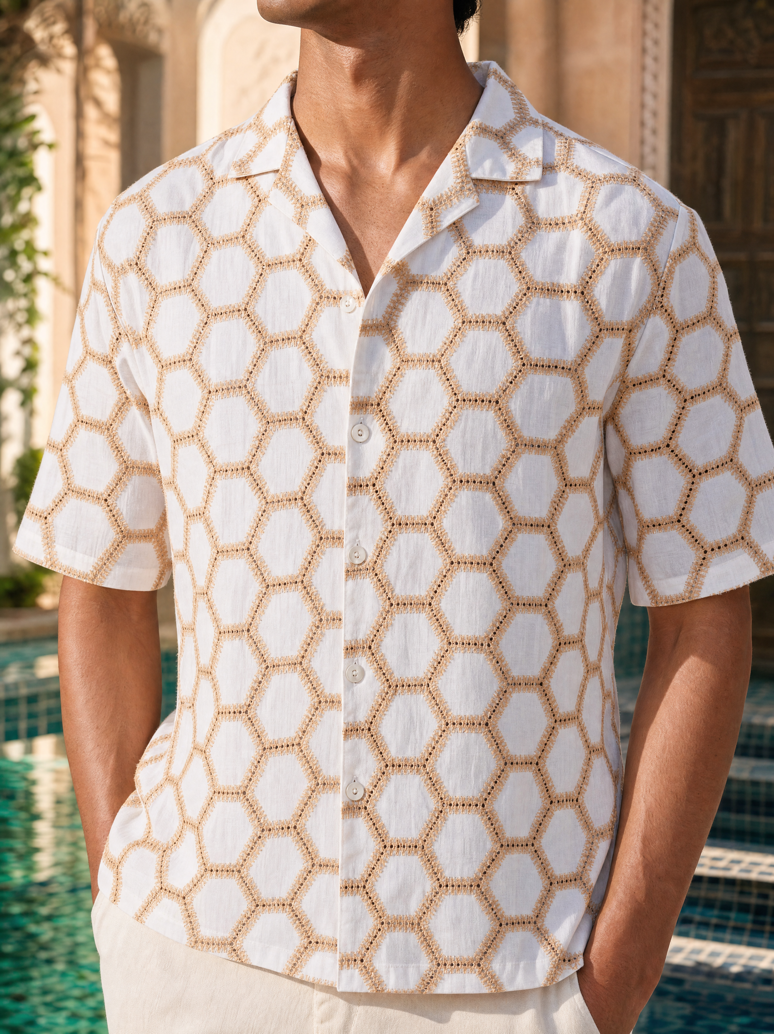 Hive Series Cotton Shirt (Amber Hive)