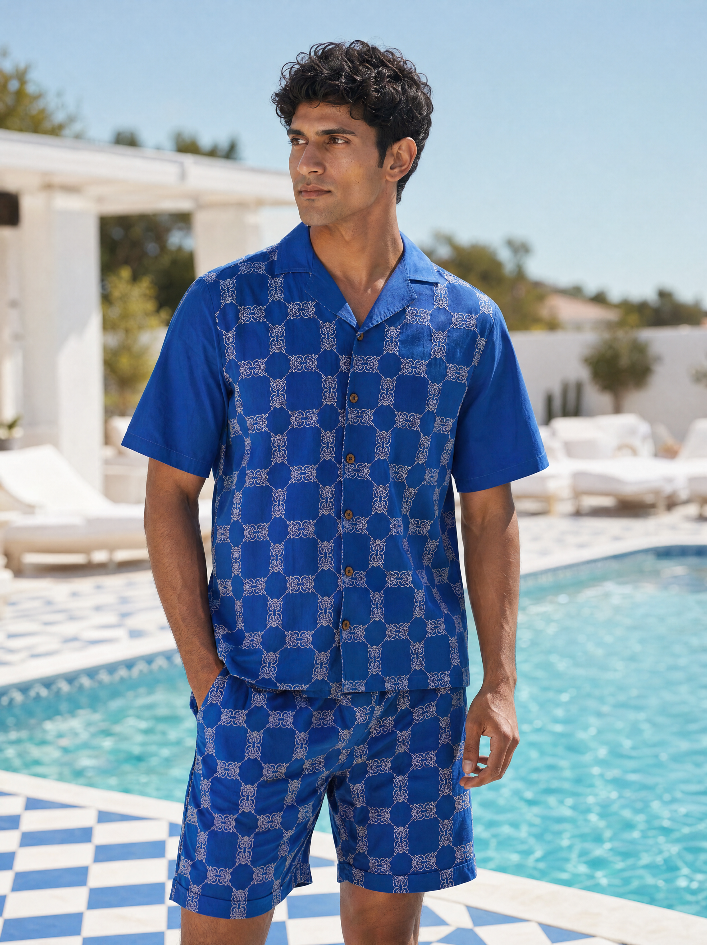 Knotty Krabs (Cotton) Co-ord Set - Deep Sea (Blue)