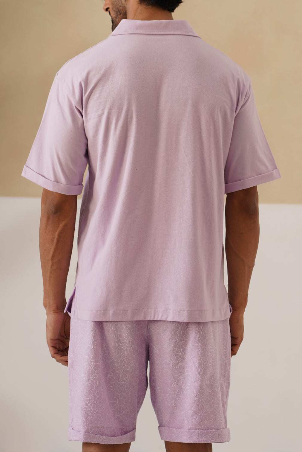 Shady Blooms Cotton Knit Co-ord Set (Lavender)