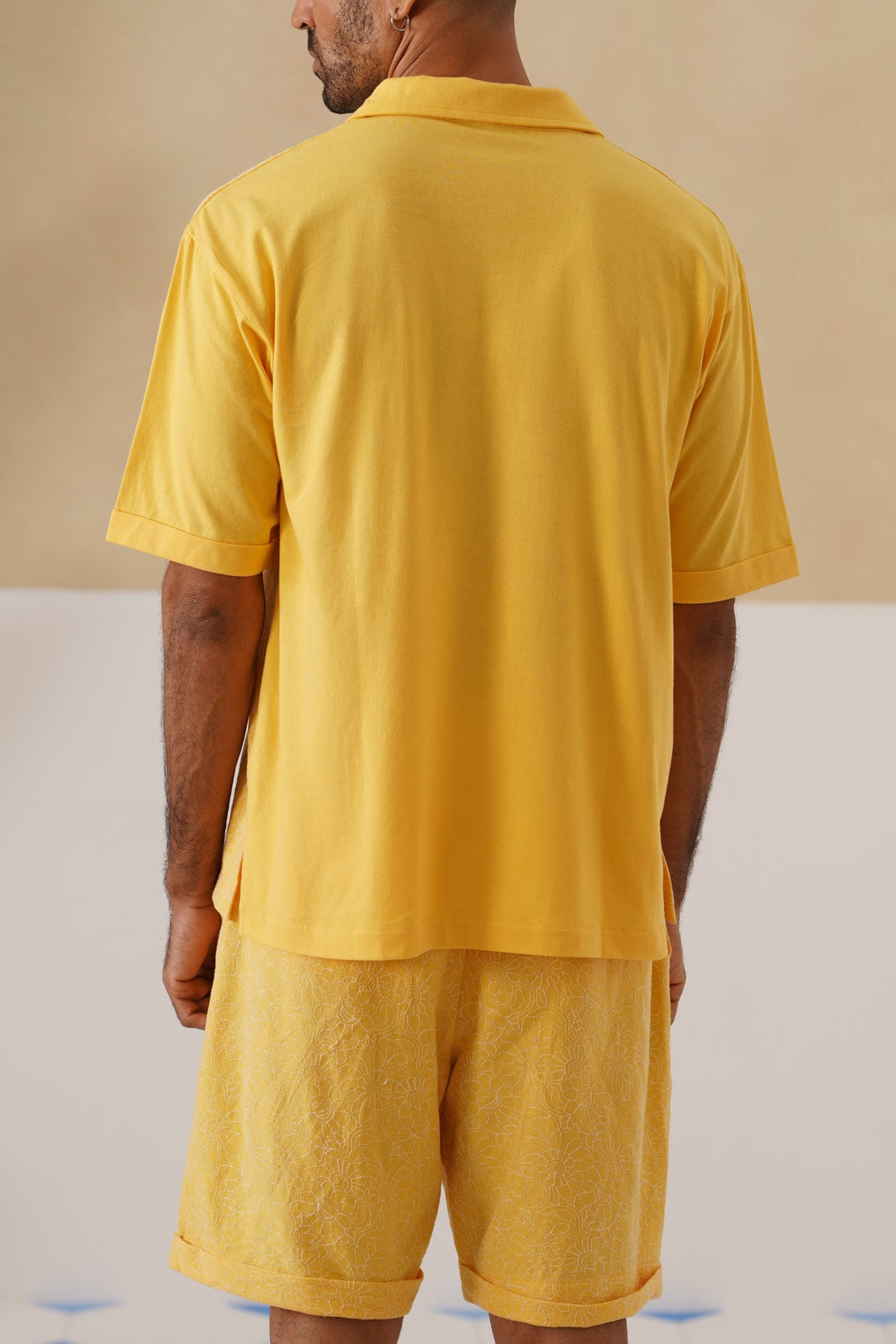 Shady Blooms Cotton Knit Co-ord Set (Yellow)