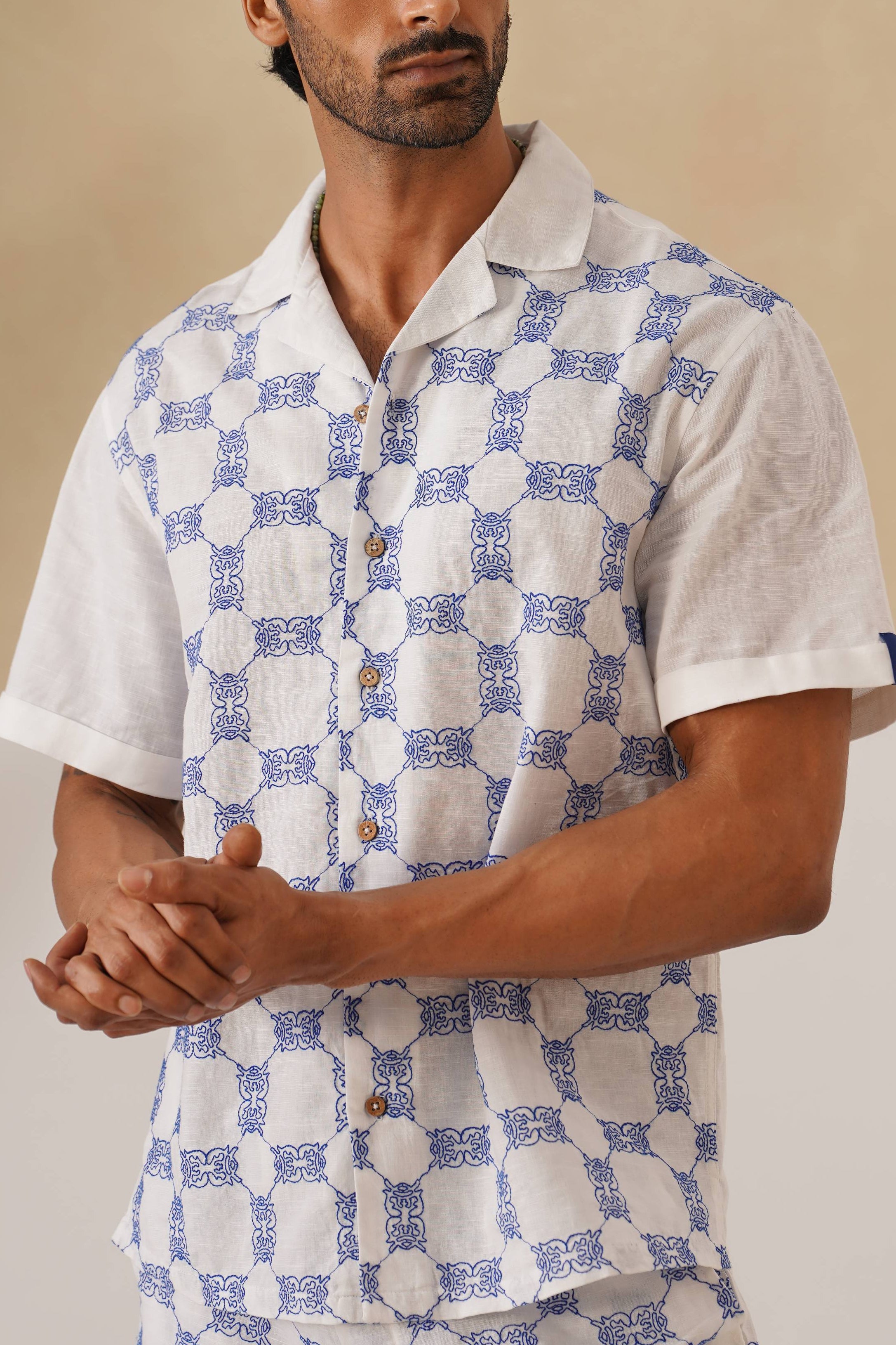 Knotty Krabs (Linen) Shirt - Salt (White)