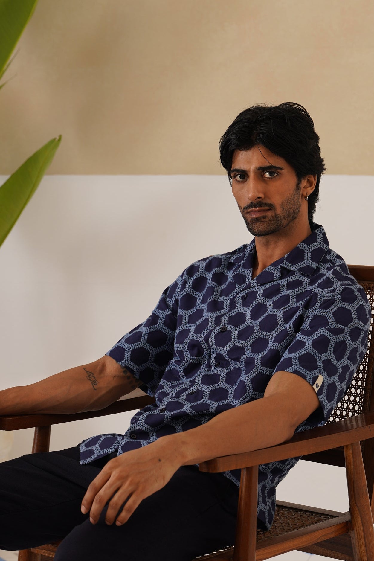 Hive Series Cotton Shirt (Midnight Hive)