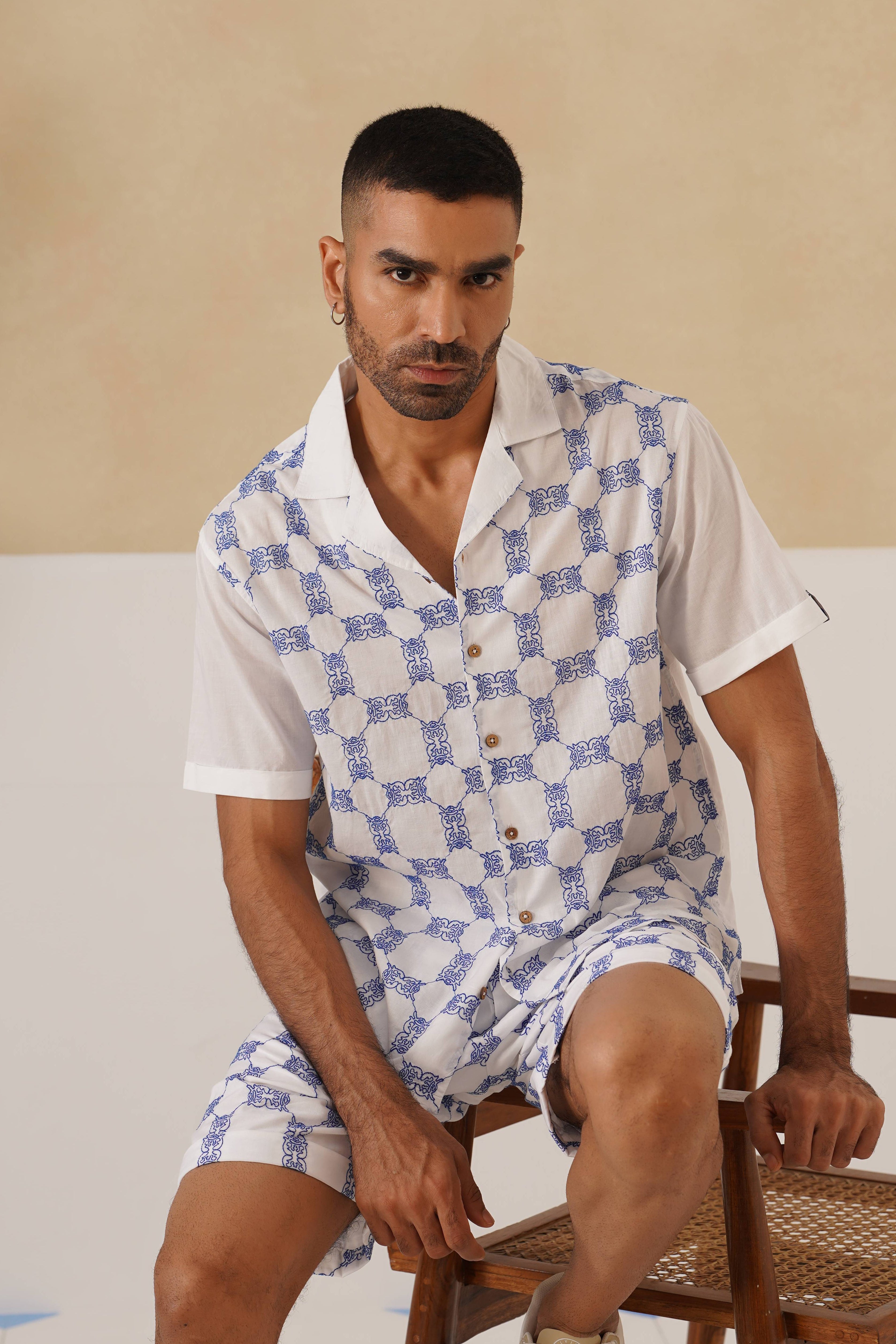 Knotty Krabs (Cotton) Co-ord Set - Salt (White)
