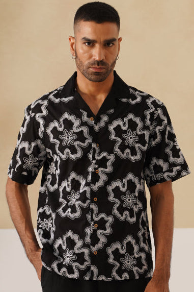 Tide & Bloom Cotton Shirt (Black)