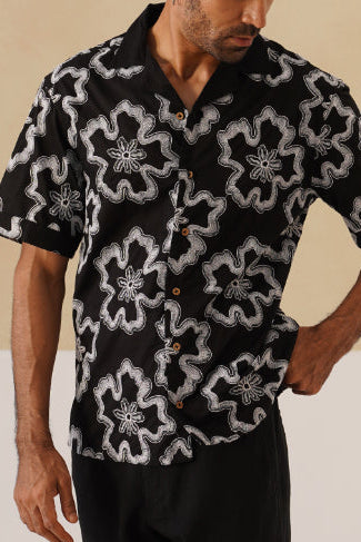 Tide & Bloom Cotton Shirt (Black)