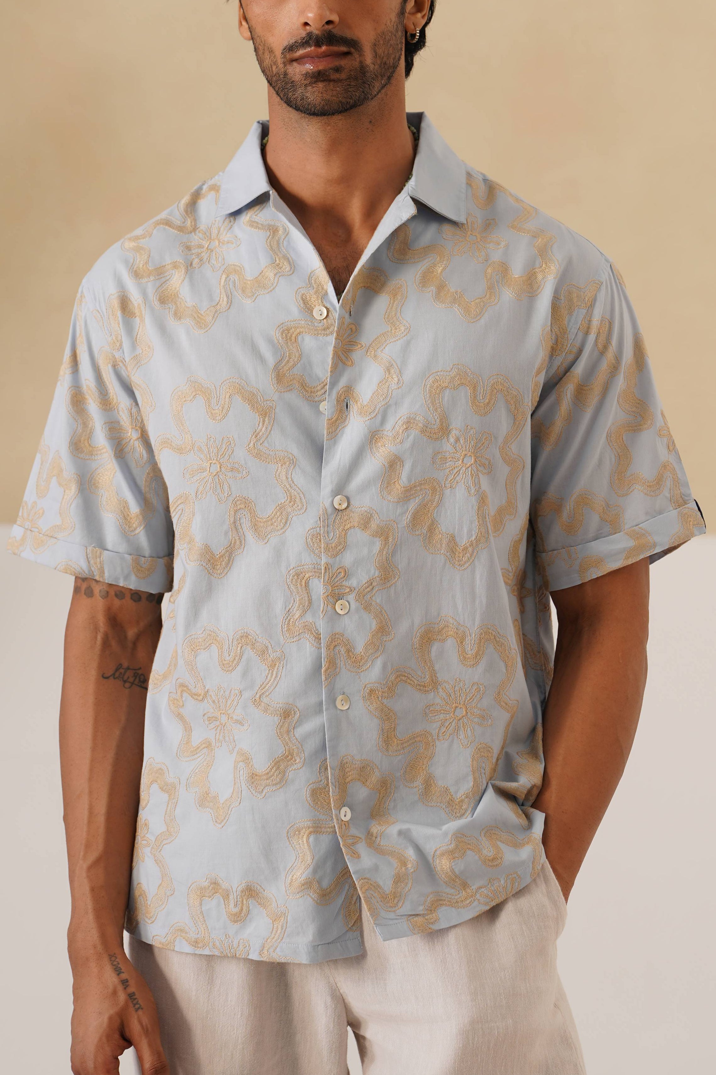 Tide & Bloom Cotton Shirt (Black)