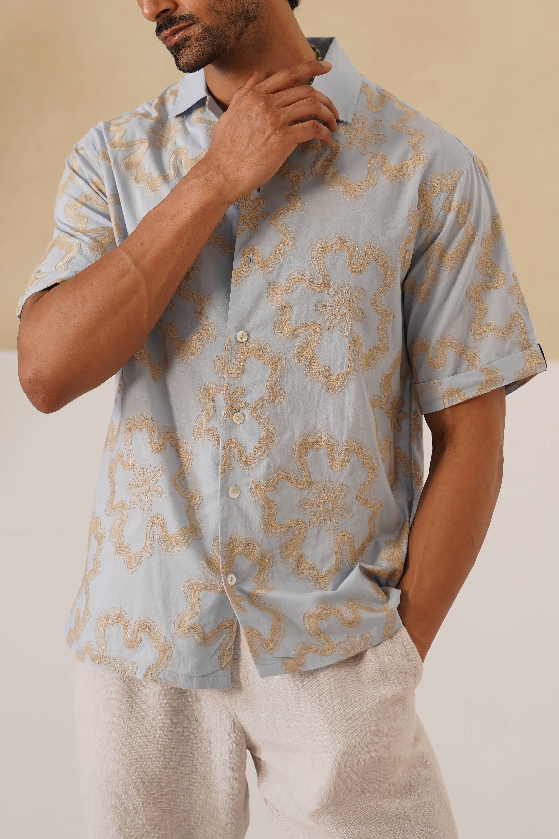 Tide & Bloom Cotton Shirt (Black)