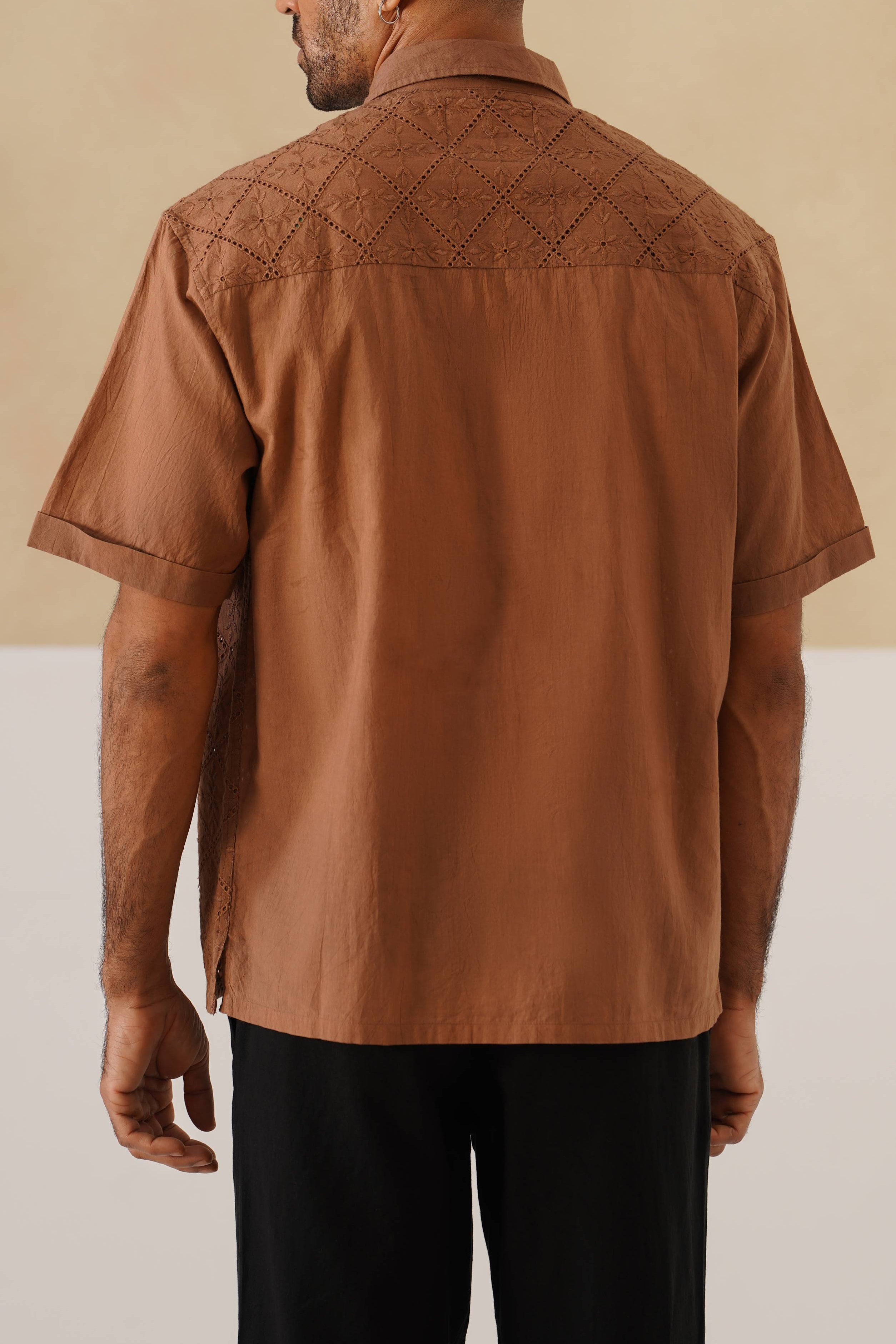 Diamond Daze 100 % Cotton Shirt (Chestnut Brown)