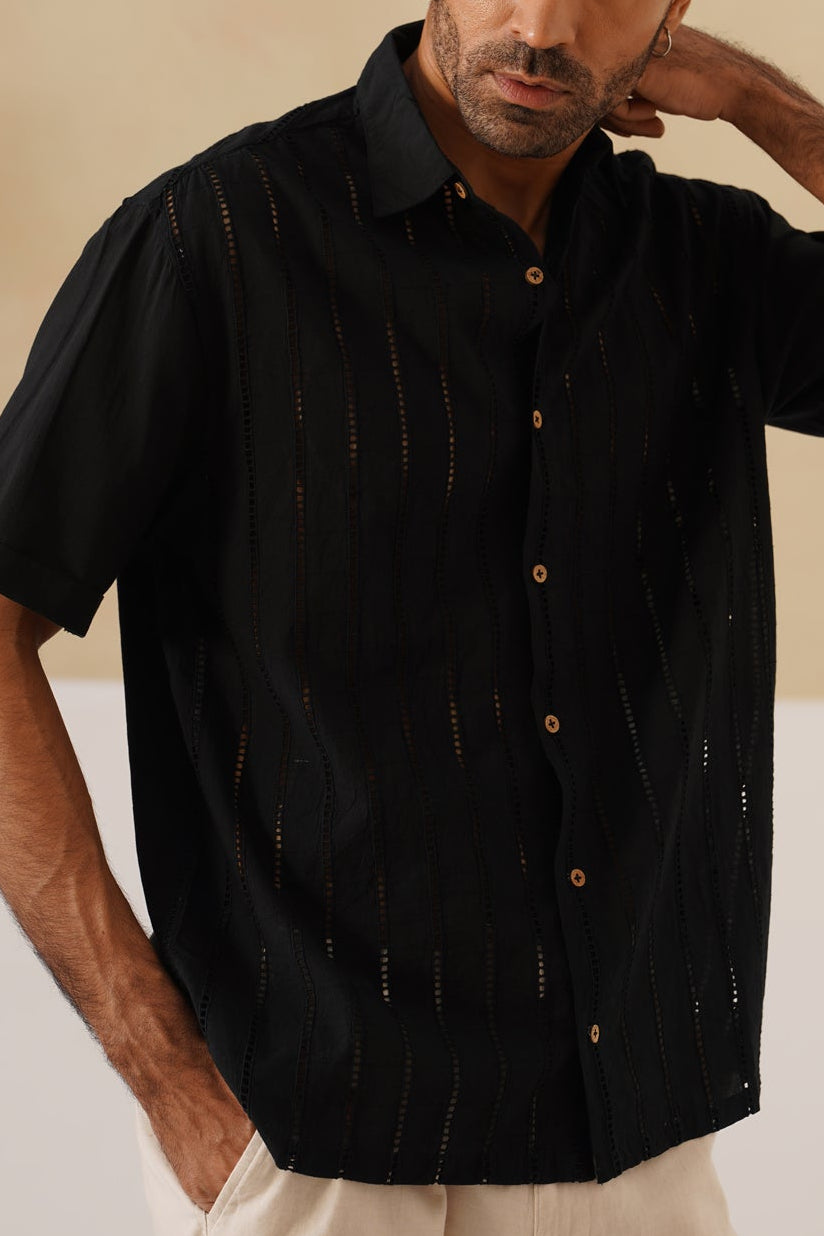 Step & Stripe 100 % Cotton Shirt (Sky Blue)
