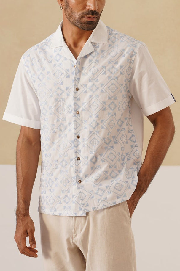 Frosted Geometry Cotton Shirt