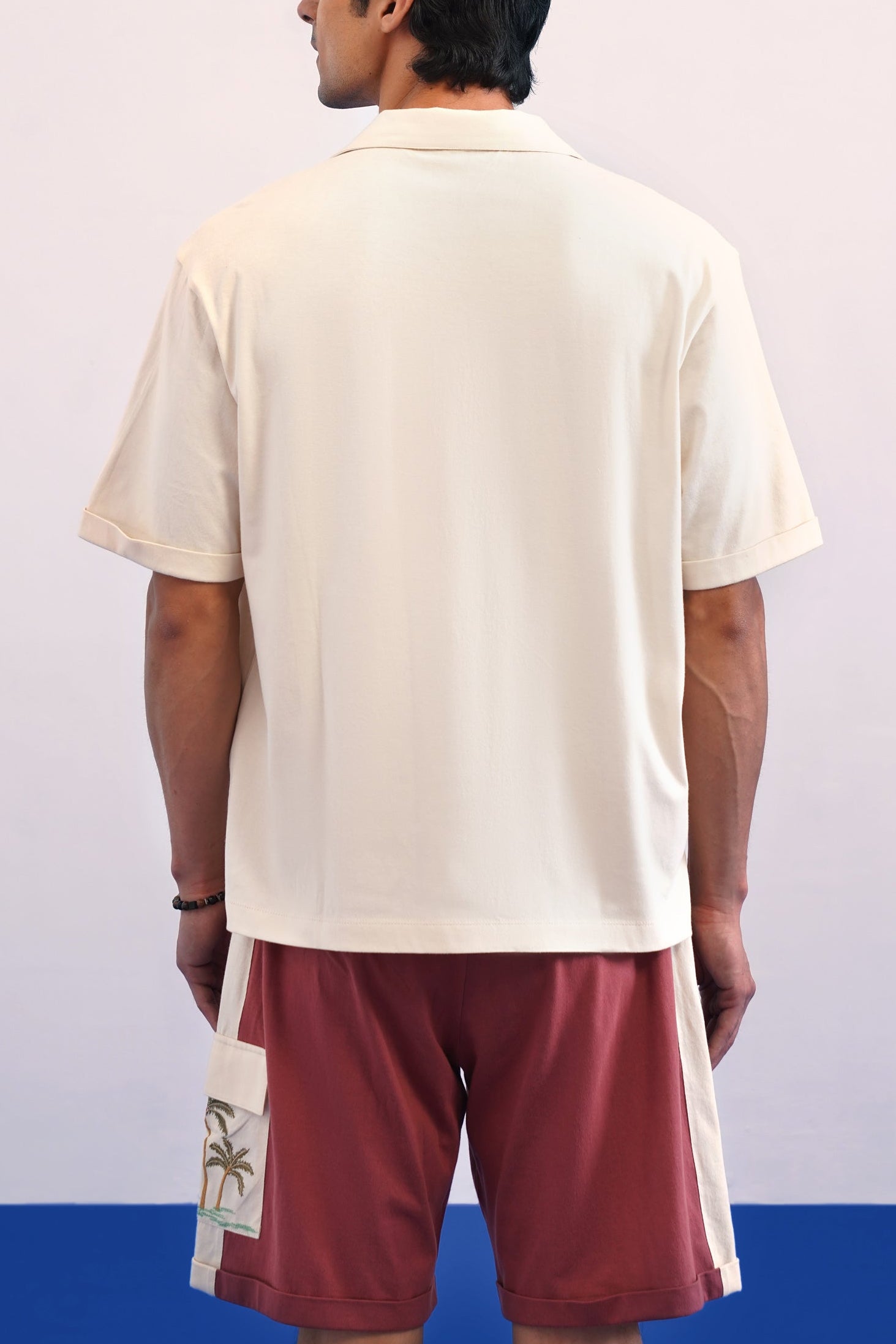 PALM GROVE COTTON KNIT SHIRT - CREAMY CLOUD