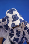 AZUR BLOOM GUIPURE BUCKET HAT - PORCELAIN NAVY