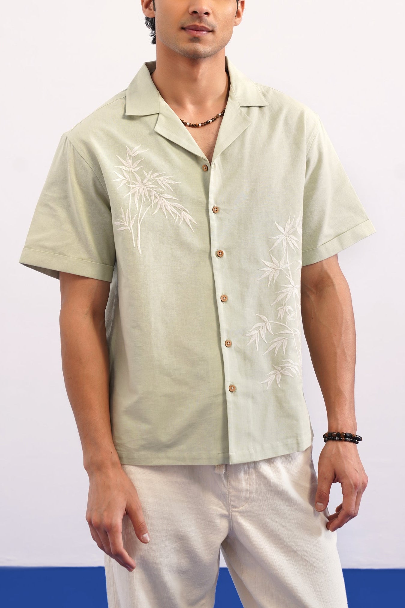 BAMBOO DRIFT COTTON LINEN SHIRT - SEA SAGE