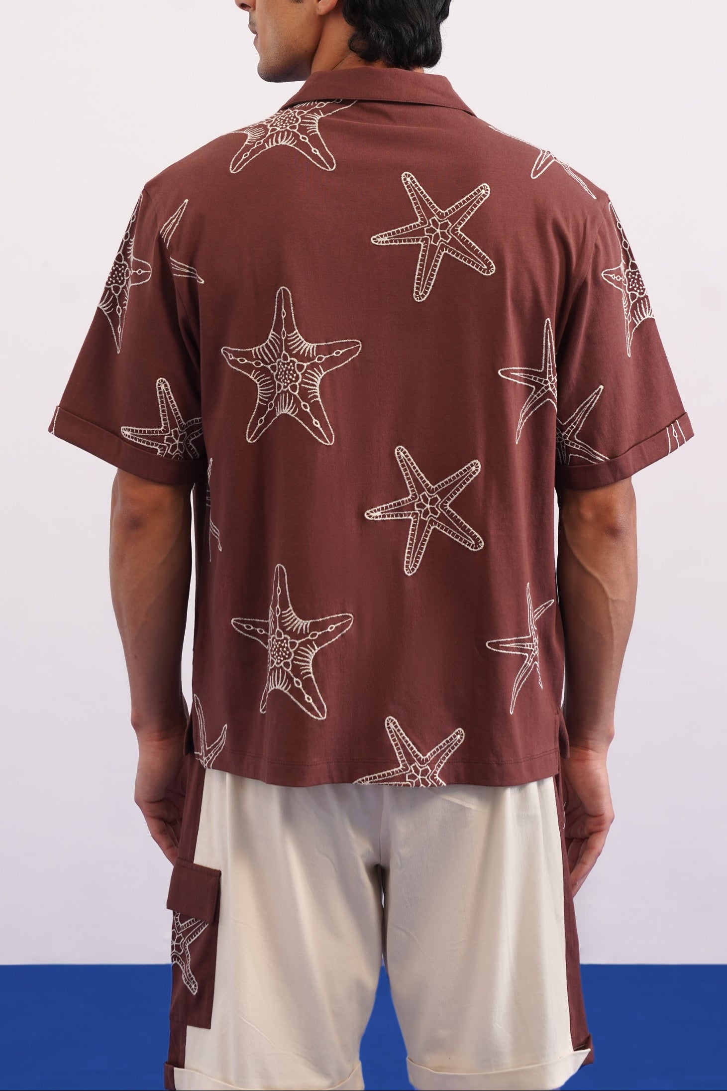 MARINER STAR COTTON KNIT CO-ORD SET - ESPRESSO BEAN/CREAMY CLOUD