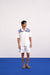 KRAB CREST GUIPURE COTTON KNIT CO-ORD SET - COBALT PEARL