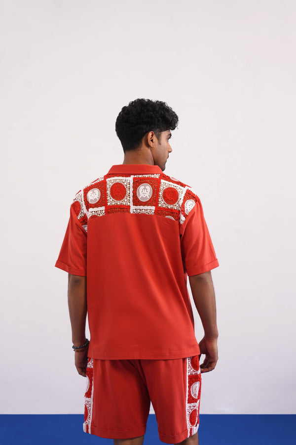 KRAB CREST GUIPURE COTTON KNIT CO-ORD SET - EMBER PEARL
