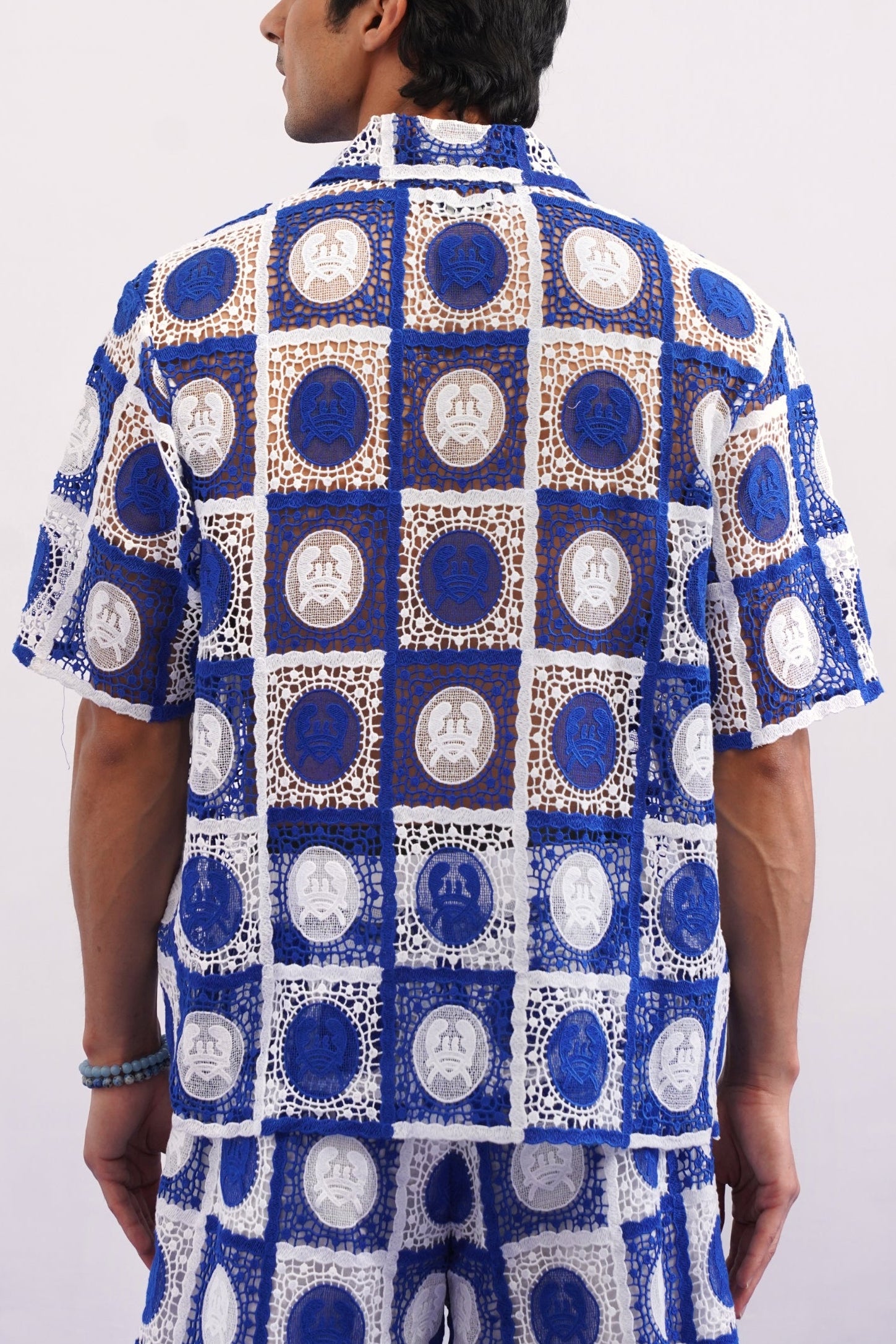 KRAB CREST GUIPURE SHIRT - CABANA BLUE