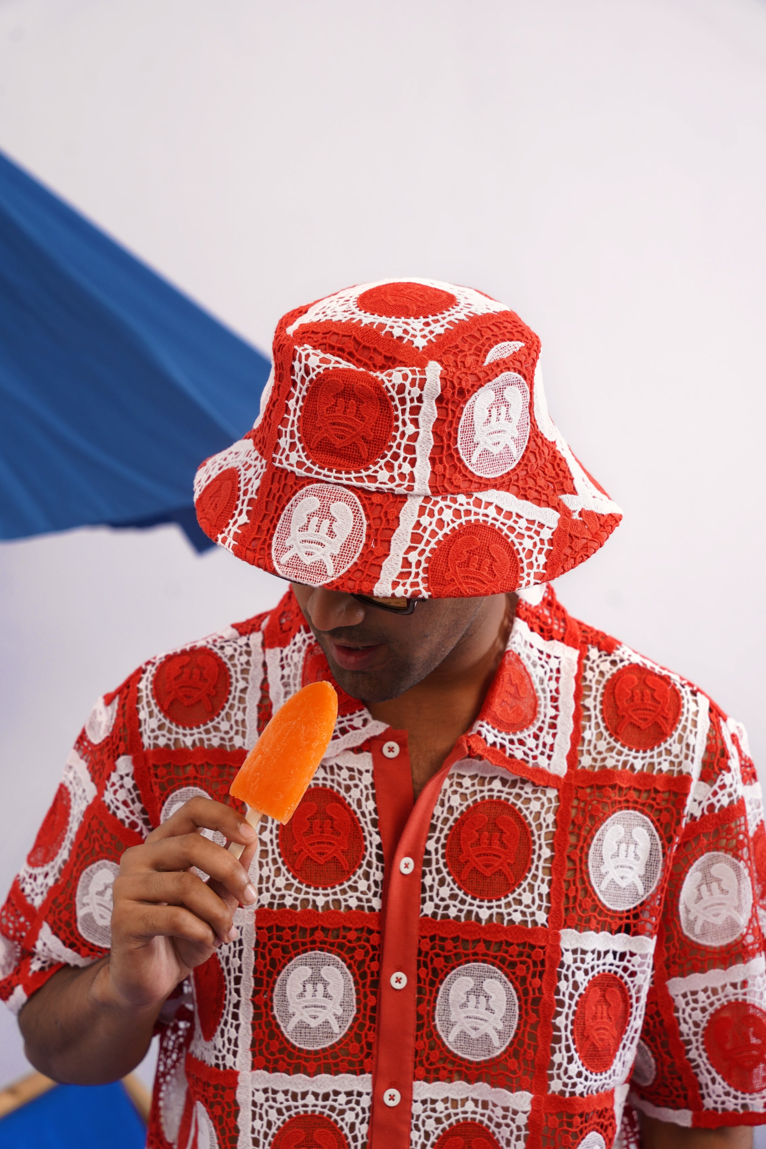 KRABANA GUIPURE BUCKET HAT - CORAL CREST