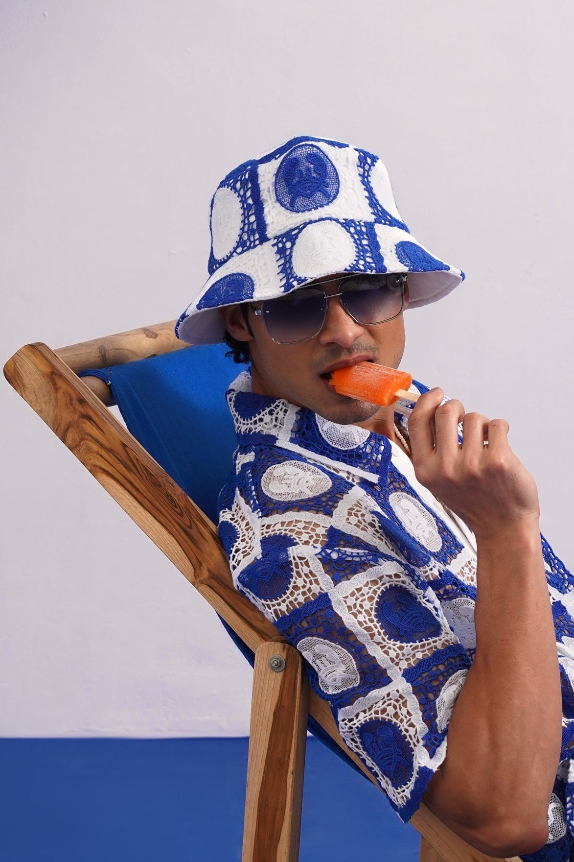 KRABANA GUIPURE BUCKET HAT - CABANA BLUE