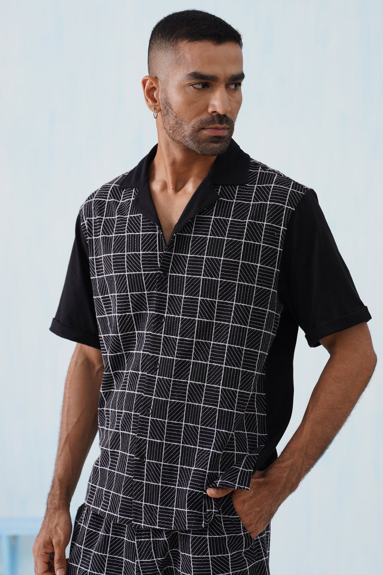 Cross Current Cotton Knit Shirt (Midnight Black)