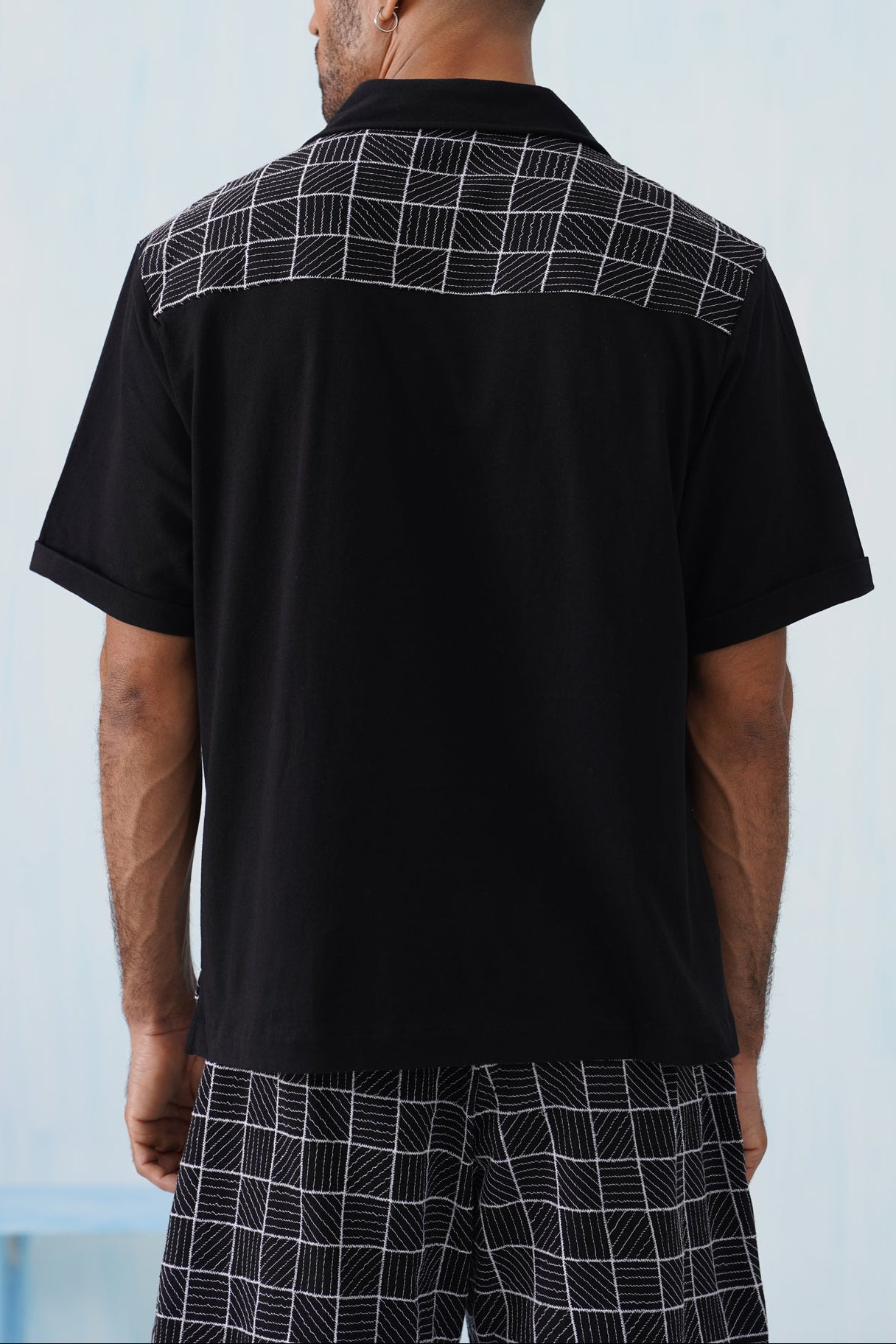 Cross Current Cotton Knit Co-ord Set (Midnight Black)