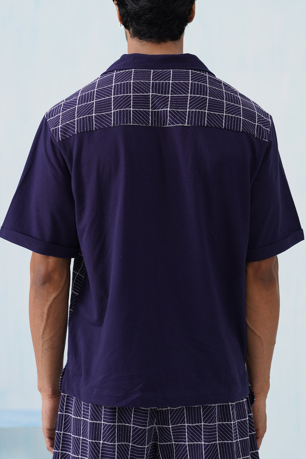 Cross Current Cotton Knit Shirt (Dark Indigo)