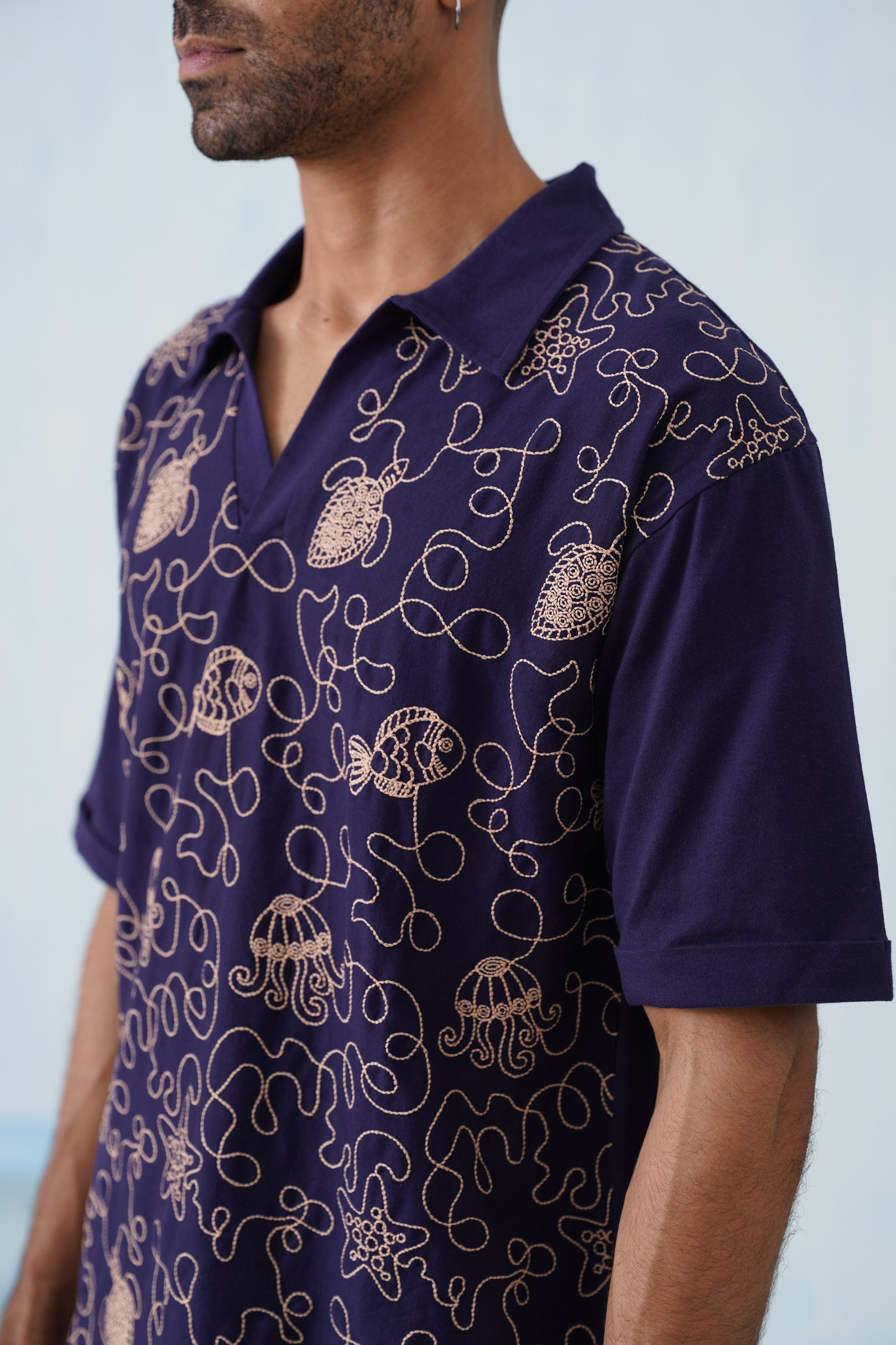 Reef Rider Cotton Knit T-Shirt (Midnight Black)