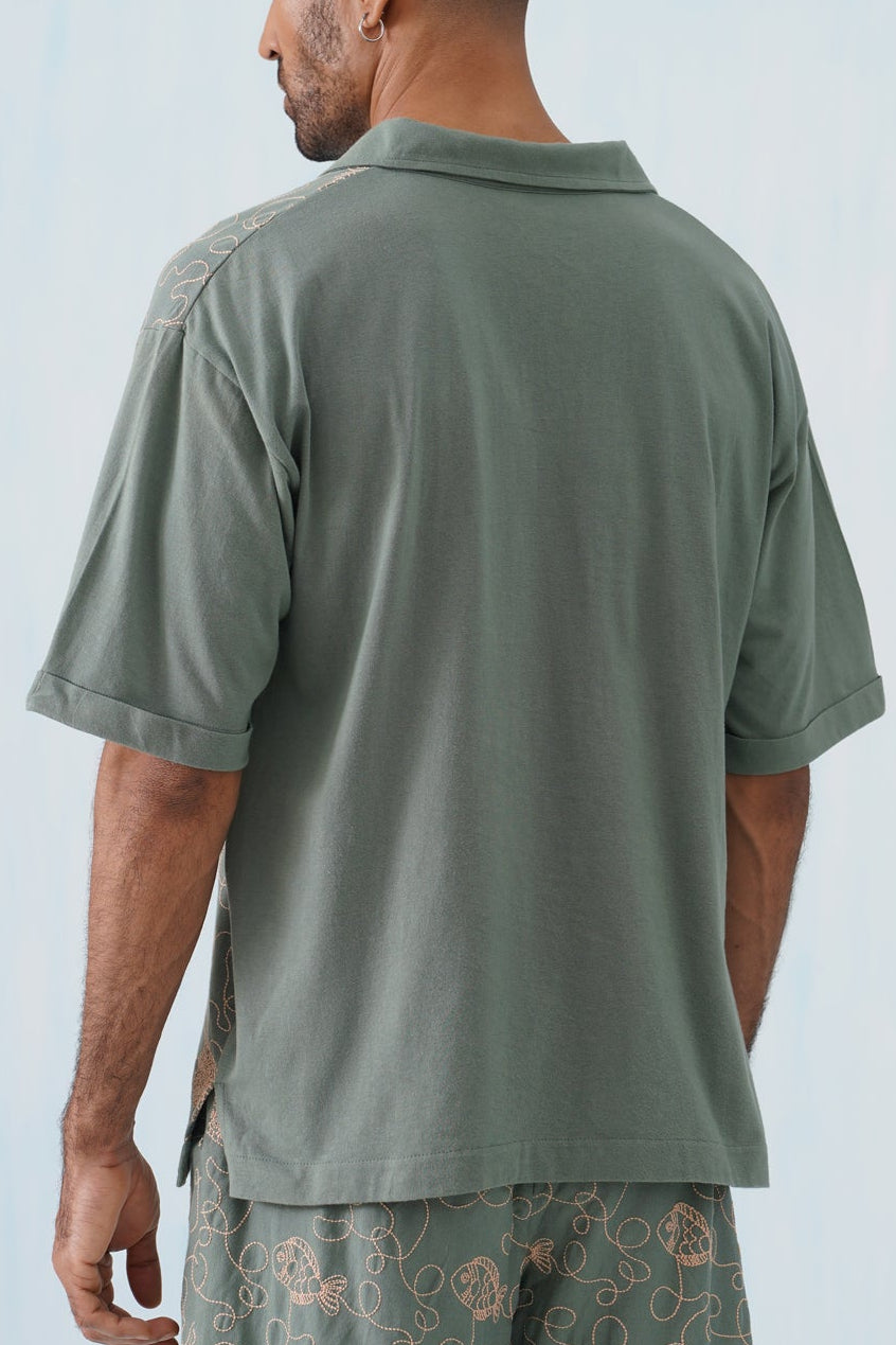 Reef Rider Cotton Knit T-Shirt (Agave Green)