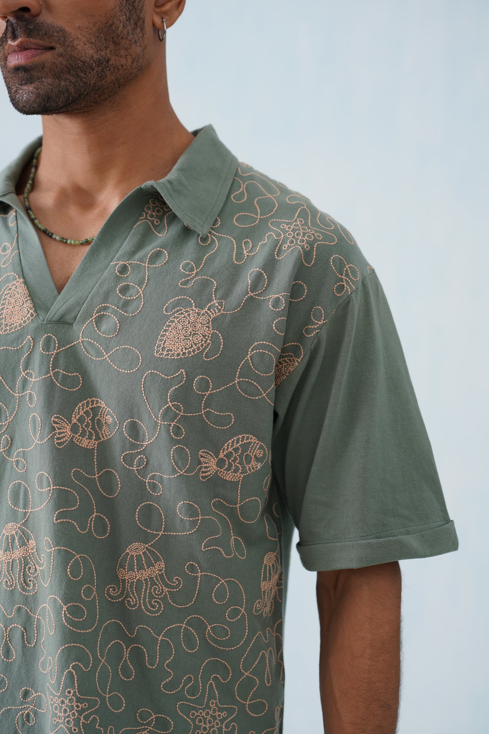 Reef Rider Cotton Knit T-Shirt (Agave Green)