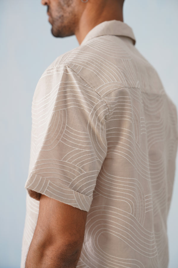 Dune Ripple Cotton Linen Shirt