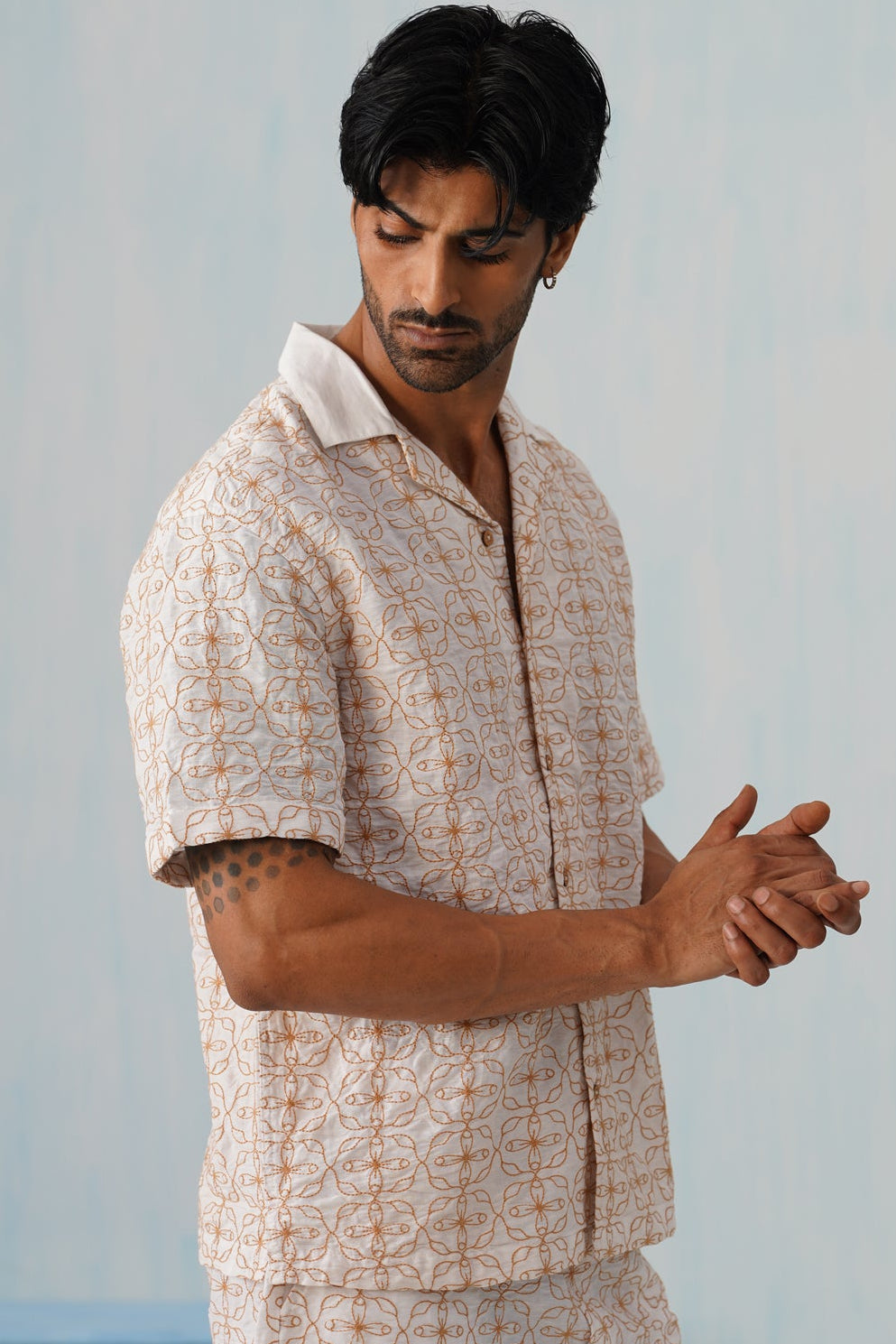 Amber Bloom Cotton Linen Shirt