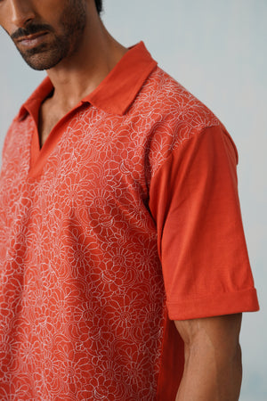Shady Blooms Cotton Knit Co-ord Set (Christmas Island Crab)