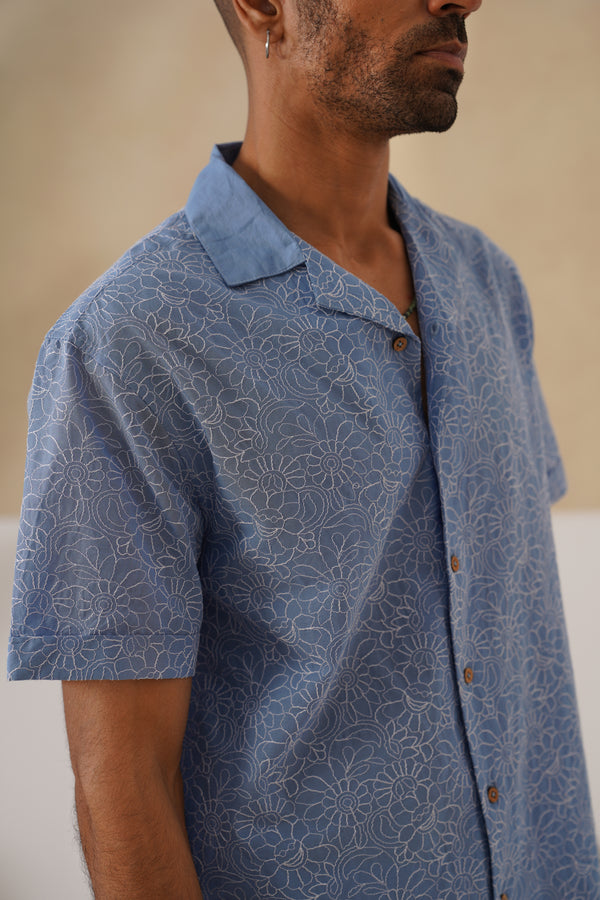 Azure Blooms Shirt