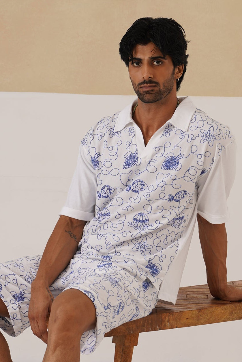 Reef Rider Cotton Knit Co-ord Set (Midnight Black)