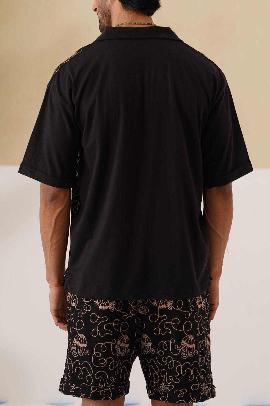 Reef Rider Cotton Knit Co-ord Set (Midnight Black)