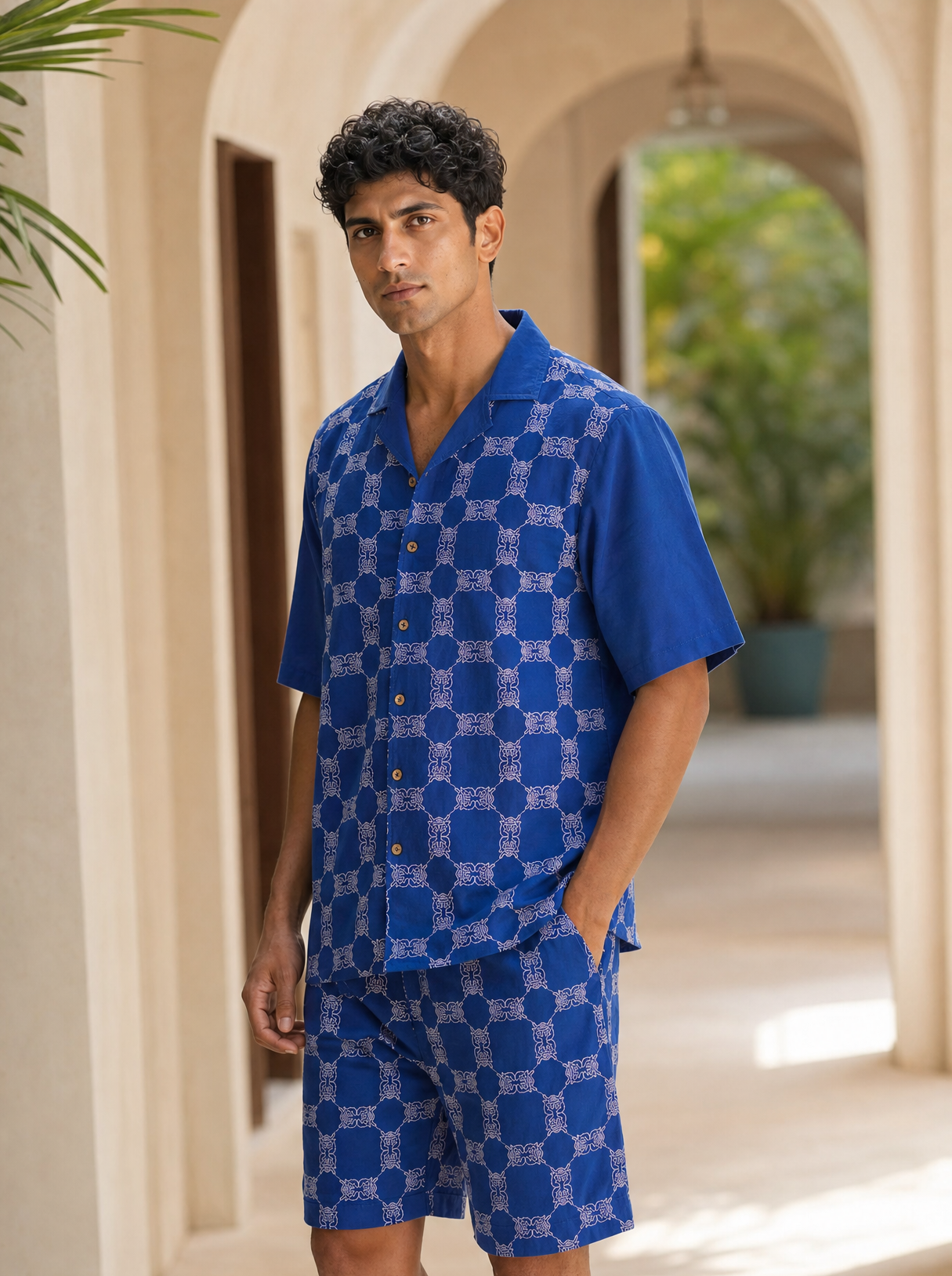 Knotty Krabs (Linen) Co-ord Set - Deep Sea (Blue)