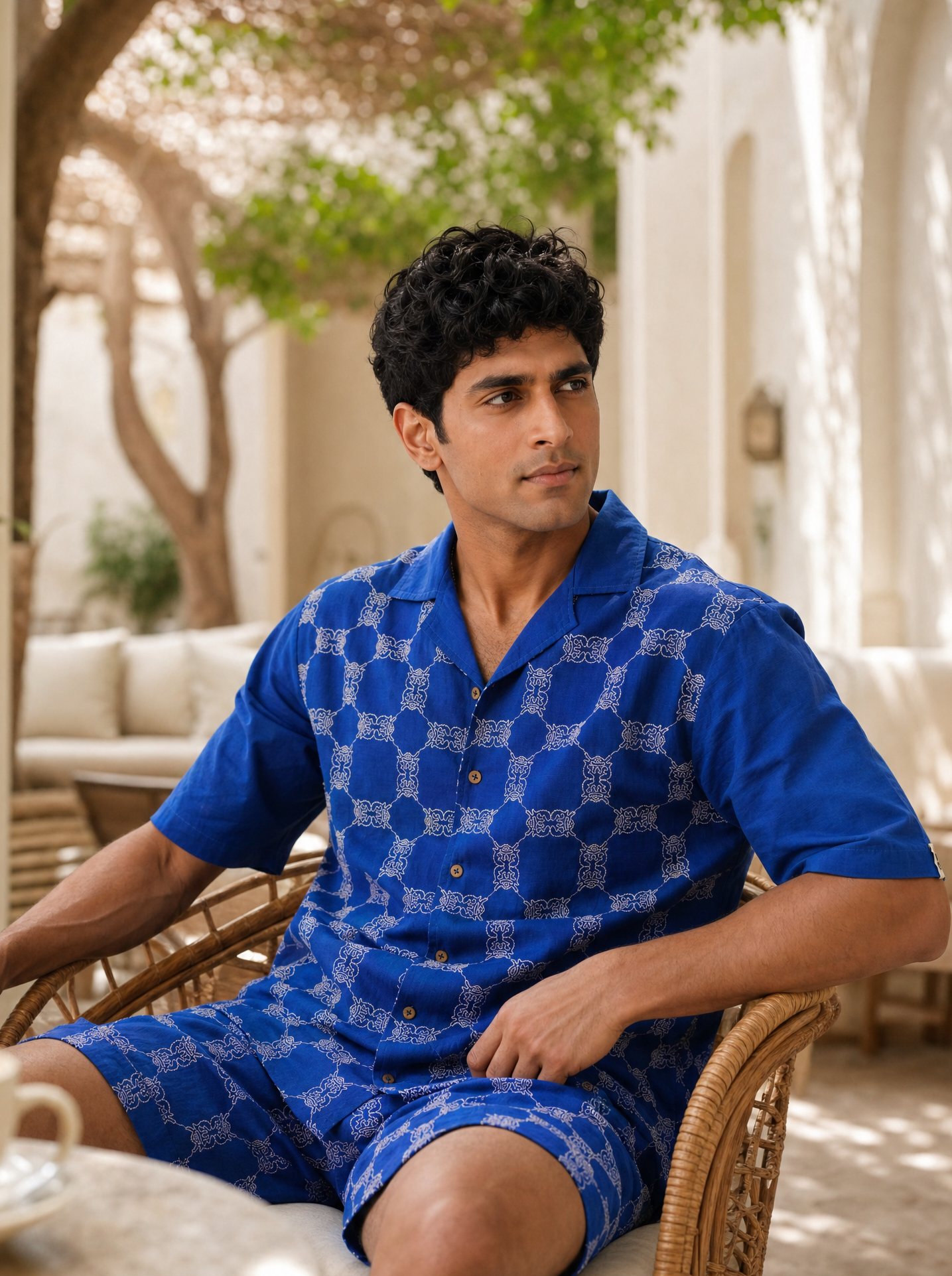 Knotty Krabs (Linen) Co-ord Set - Deep Sea (Blue)
