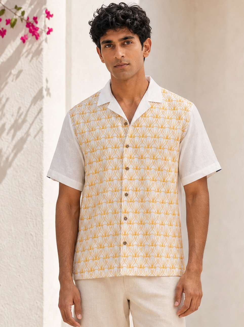 Sunlit Shells Cotton Linen Shirt