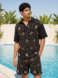 Reef Rider Cotton Knit Co-ord Set (Midnight Black)