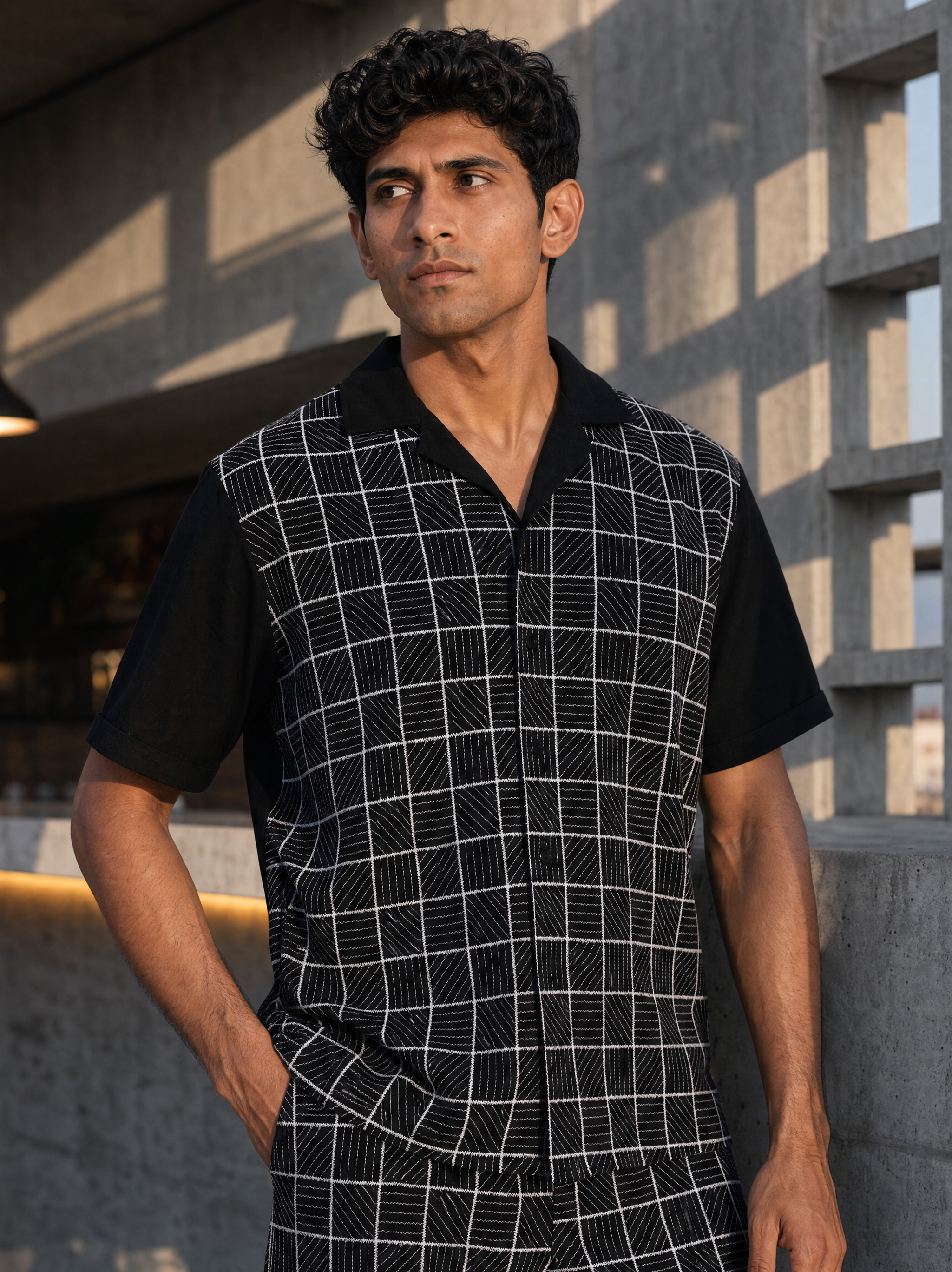 Cross Current Cotton Knit Shirt (Midnight Black)
