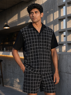 Cross Current Cotton Knit Co-ord Set (Midnight Black)