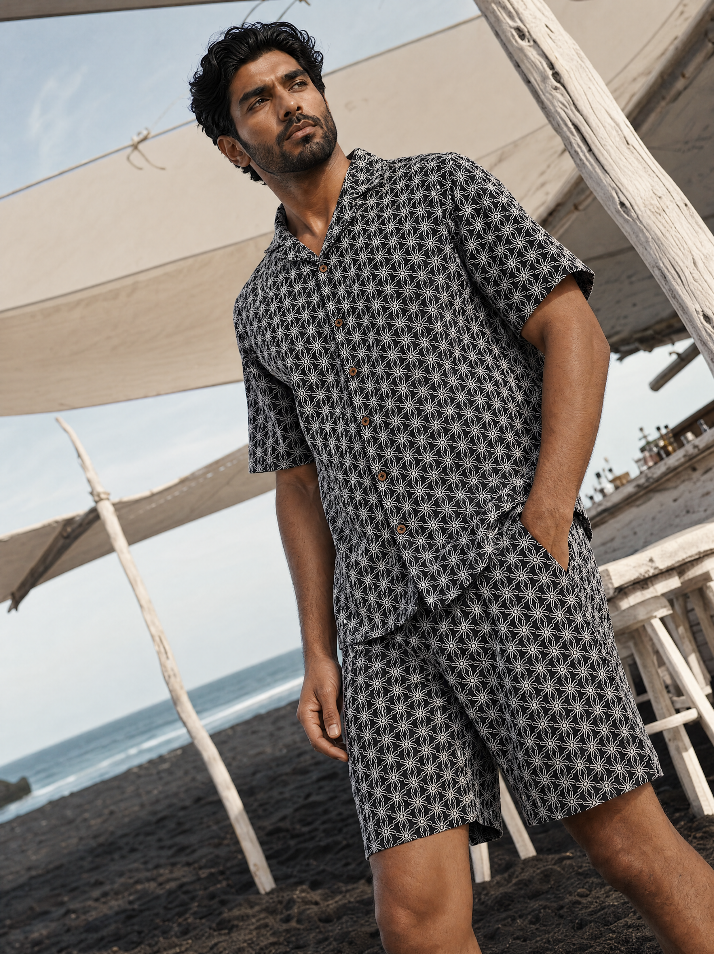 Midnight Bloom Cotton Shirt