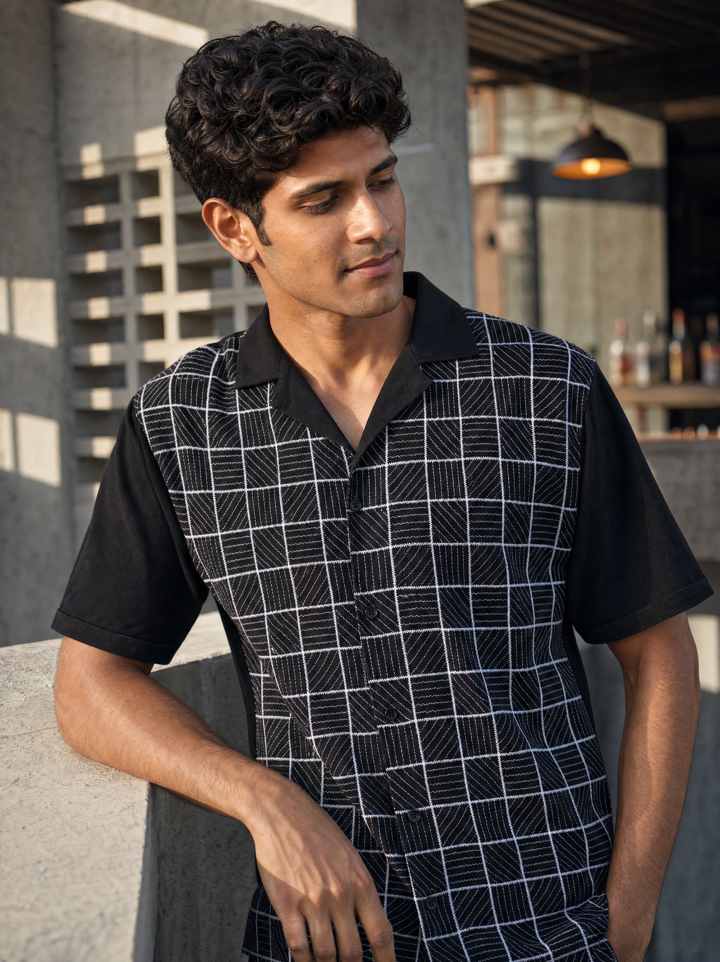 Cross Current Cotton Knit Co-ord Set (Midnight Black)