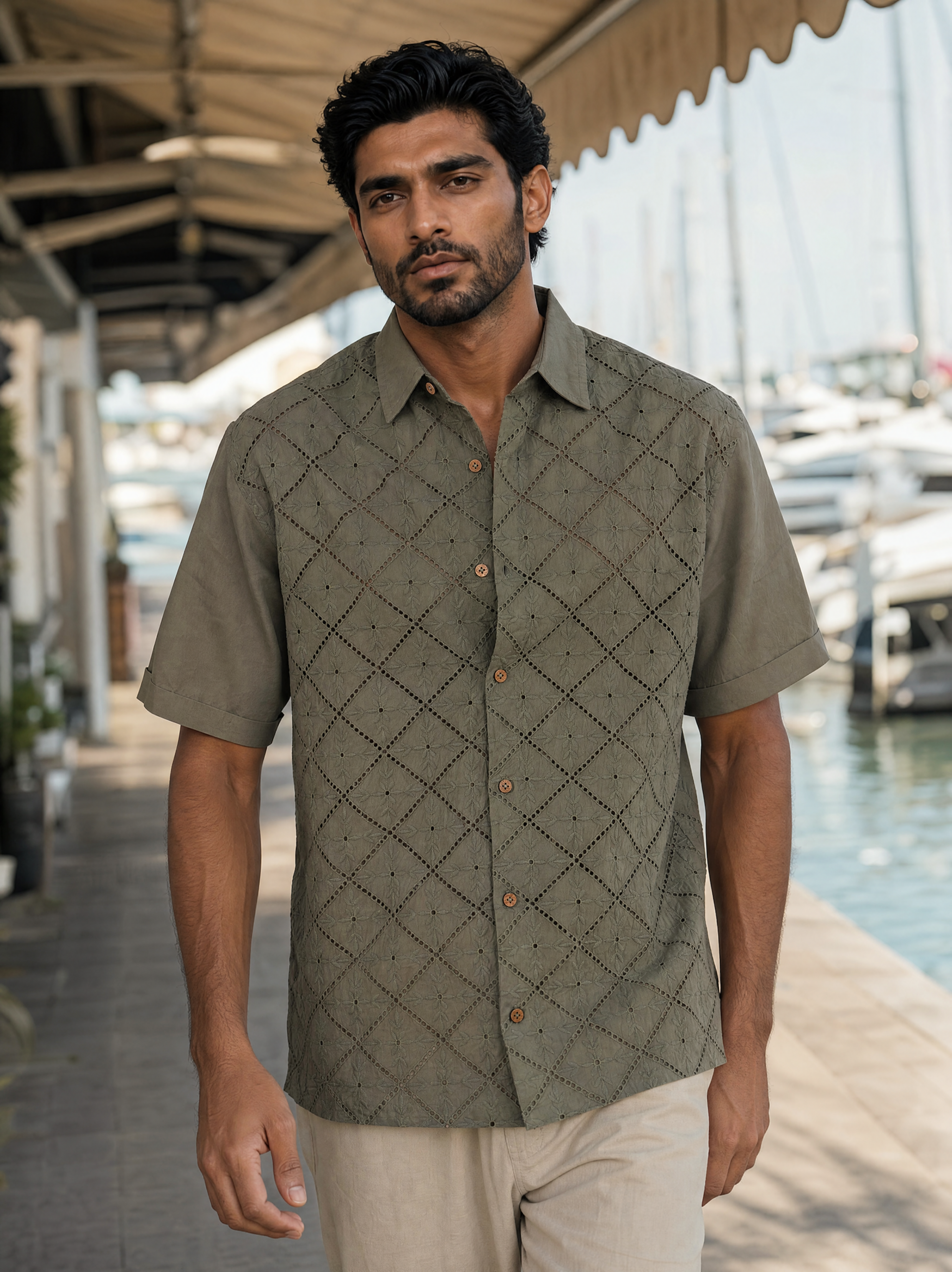 Diamond Daze 100 % Cotton Shirt (Mint Green)