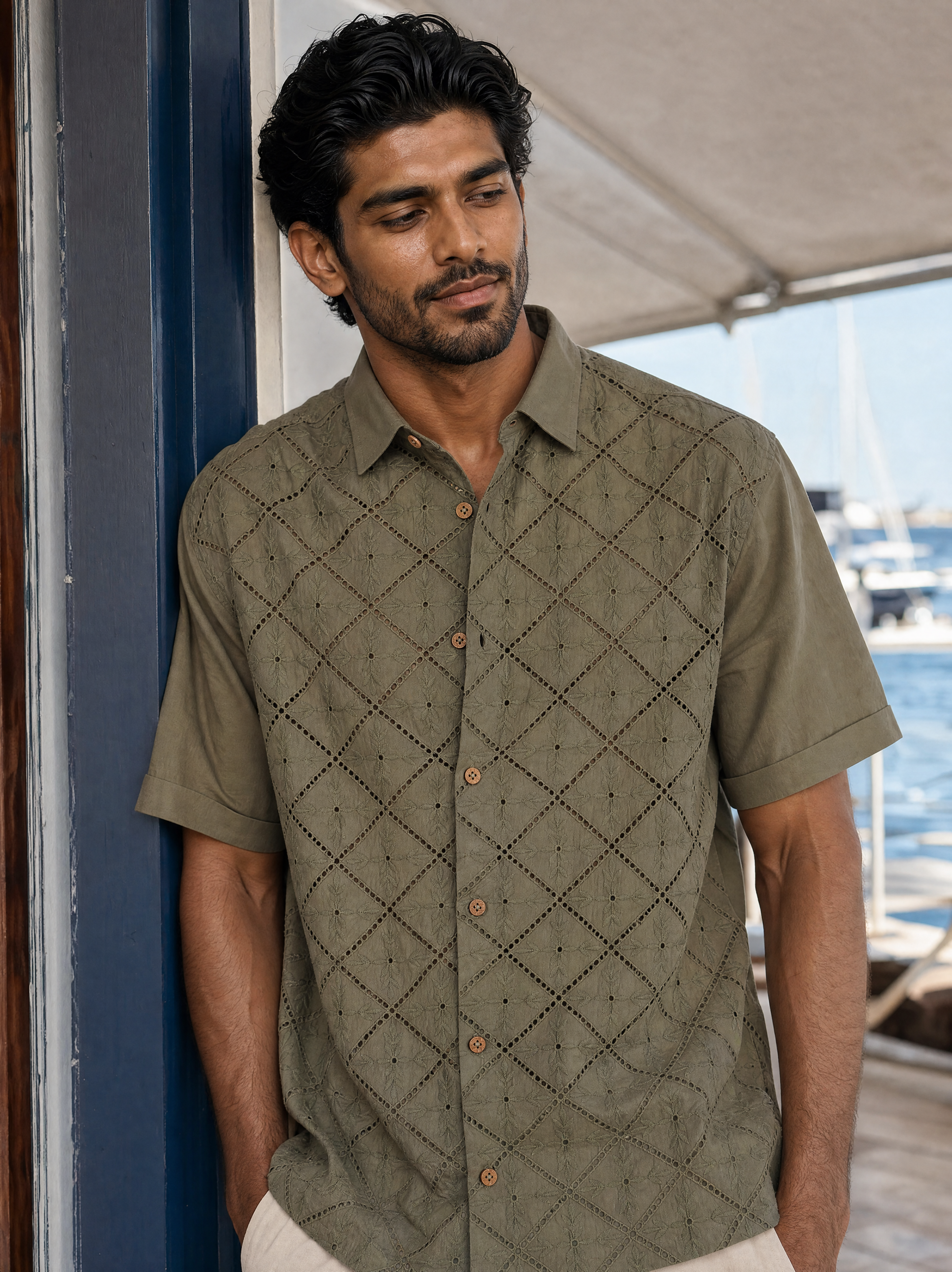 Diamond Daze 100 % Cotton Shirt (Mint Green)