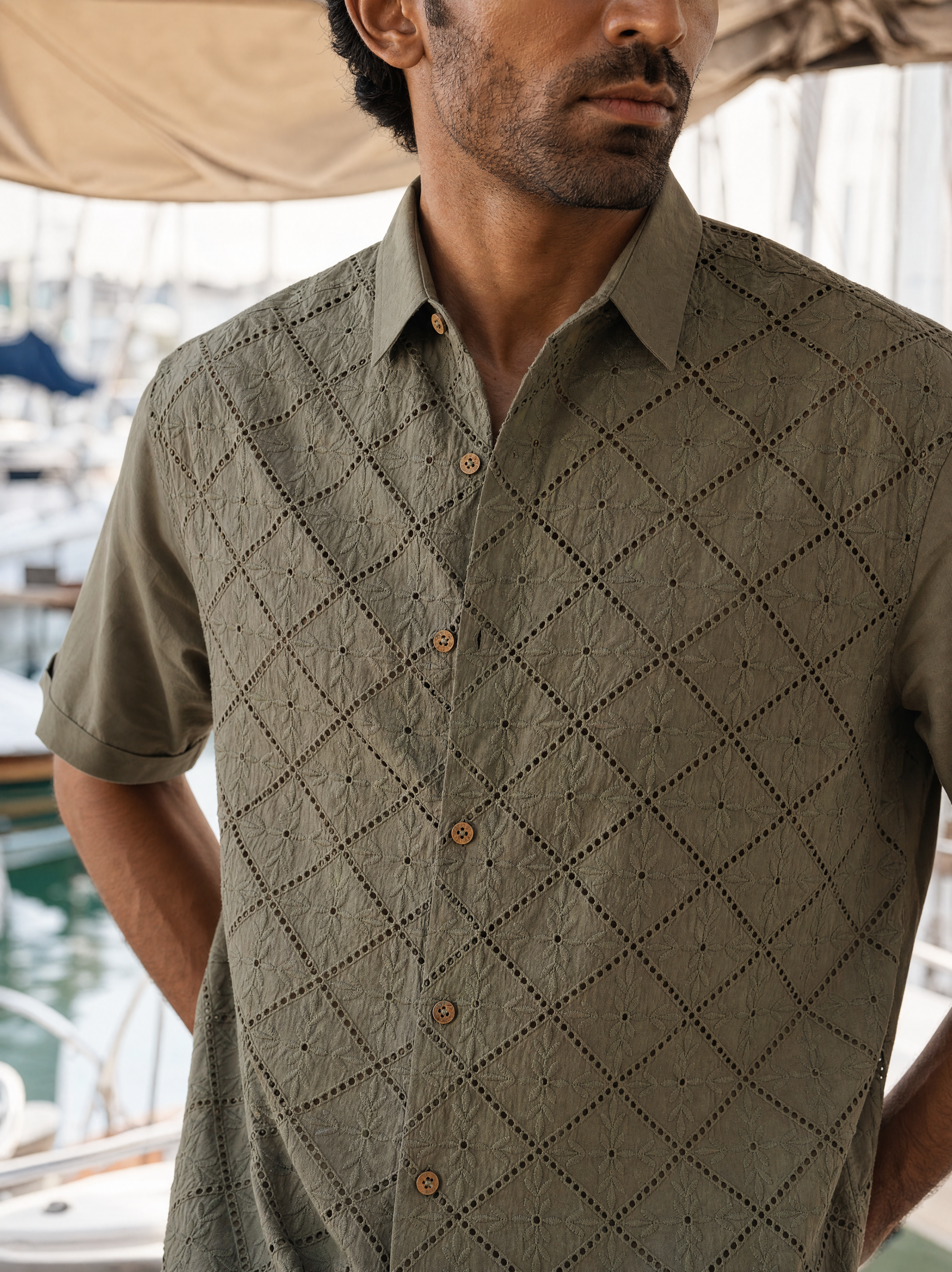 Diamond Daze 100 % Cotton Shirt (Mint Green)