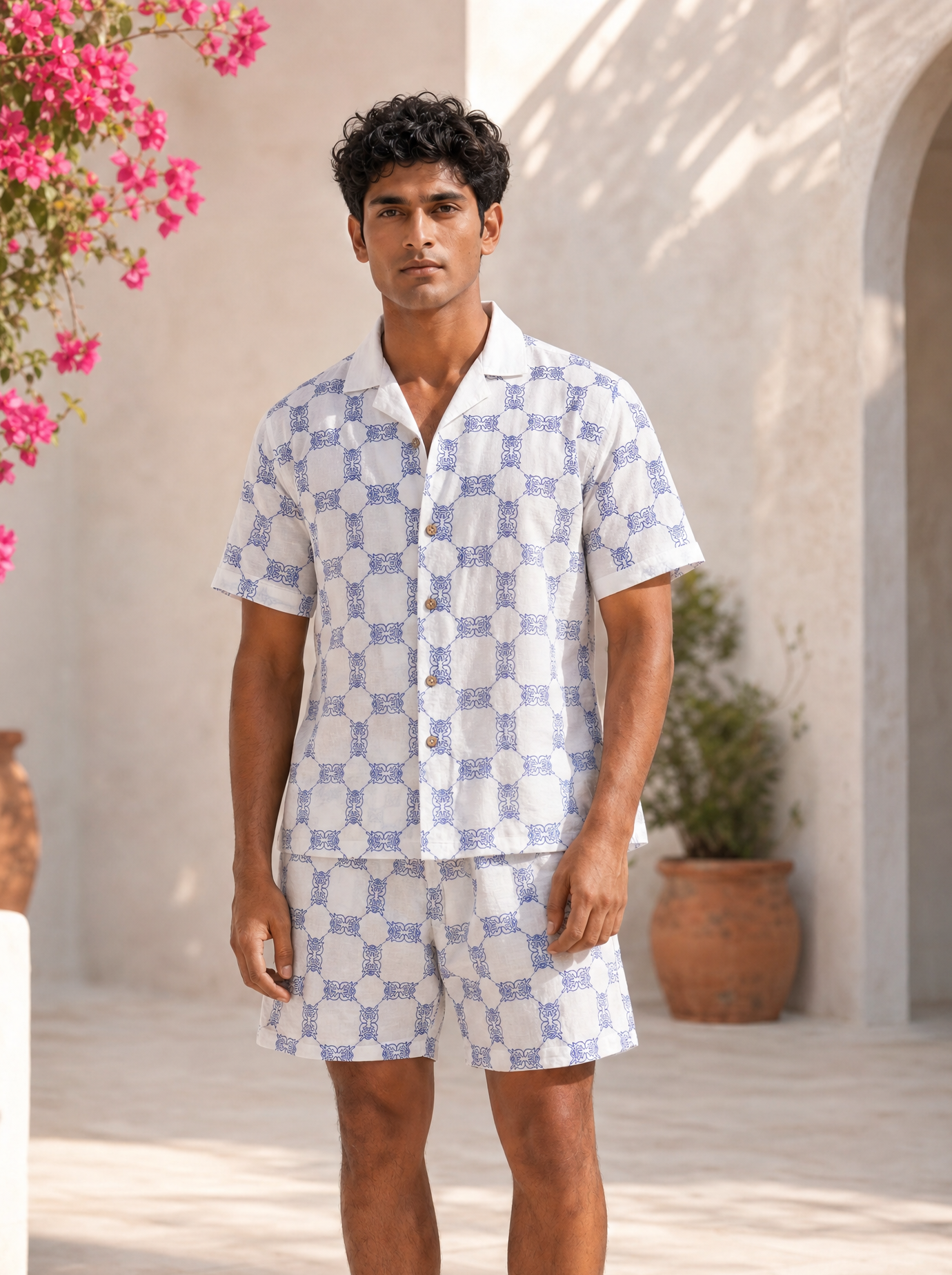 Knotty Krabs (Linen) Co-ord Set - Salt (White)