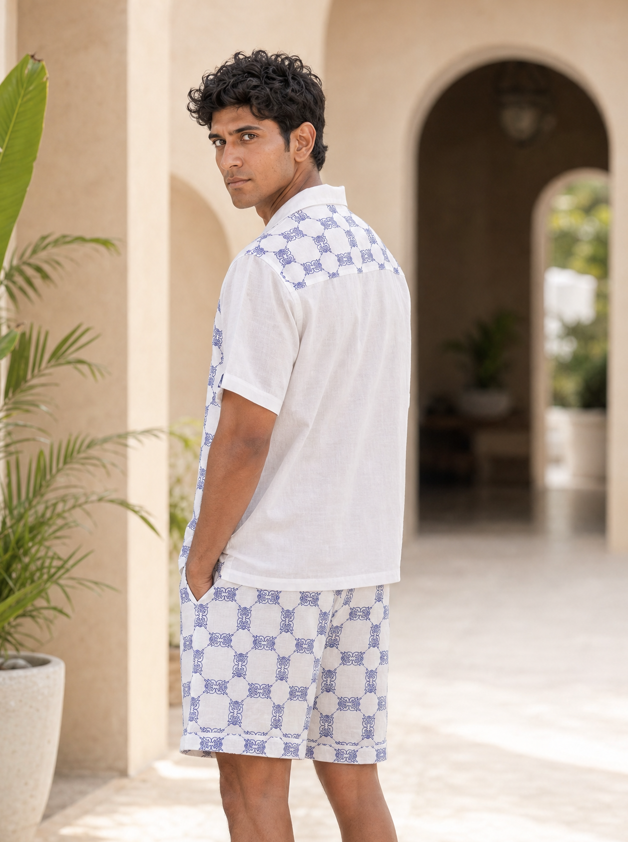Knotty Krabs (Linen) Co-ord Set - Salt (White)