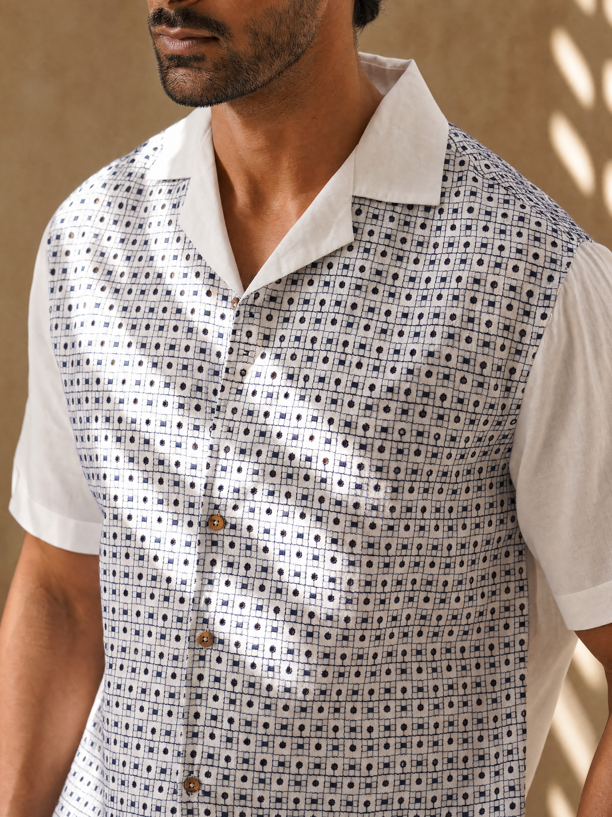 Solar Grid Cotton Shirt