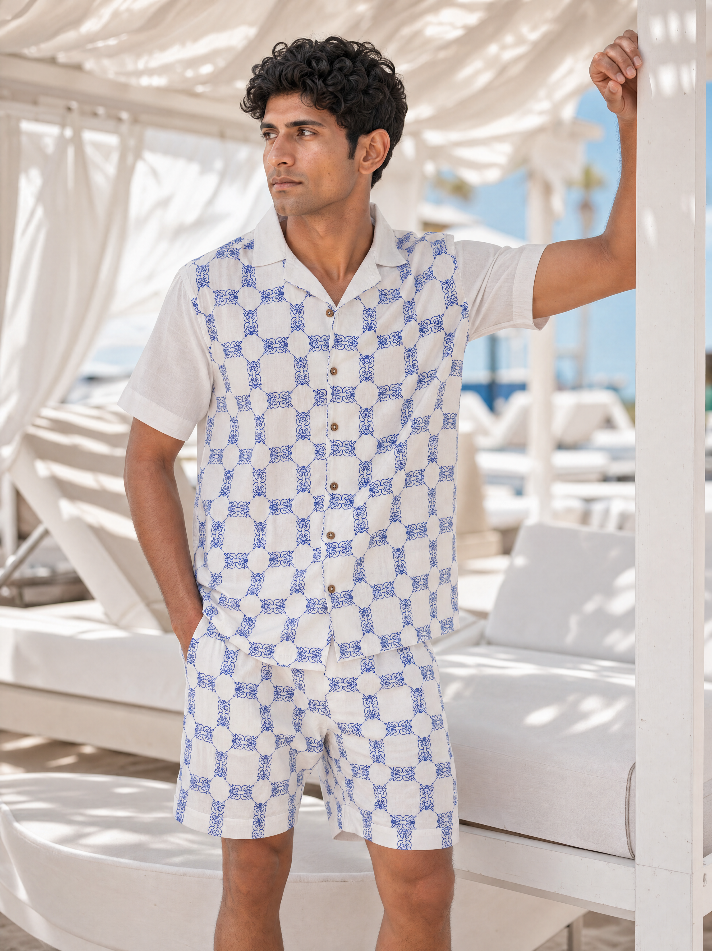 Knotty Krabs (Cotton) Co-ord Set - Salt (White)